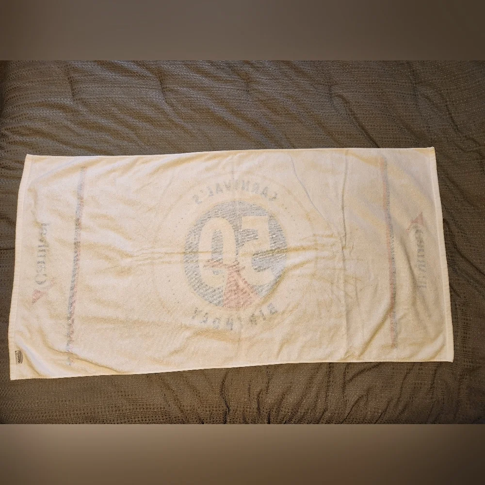 Carnival Cruise Lines 50th Birthday Anniversary Souvenir Beach Towel 29”x 58”